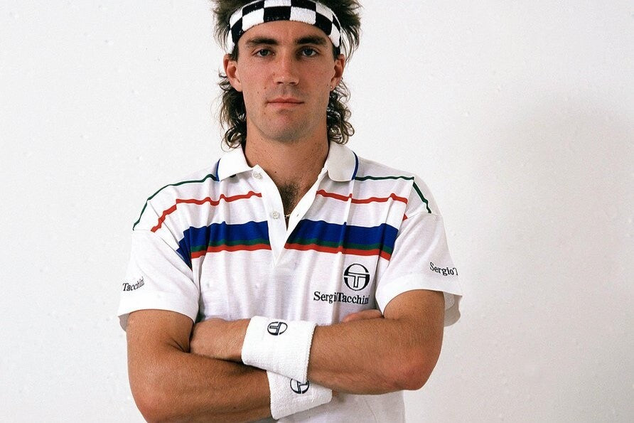 Pat Cash inspired Sergio Tacchini Chequered Black and White Headband-RRP £20