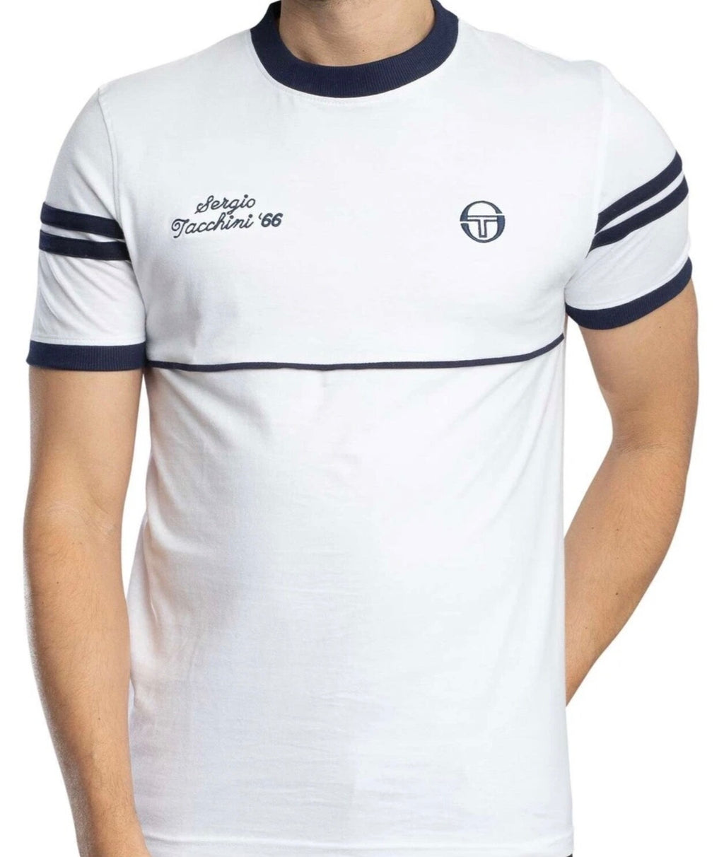 Tottenham Colours Sergio Tacchini Orion Davis White Tennis T-Shirt - Ltd Edition