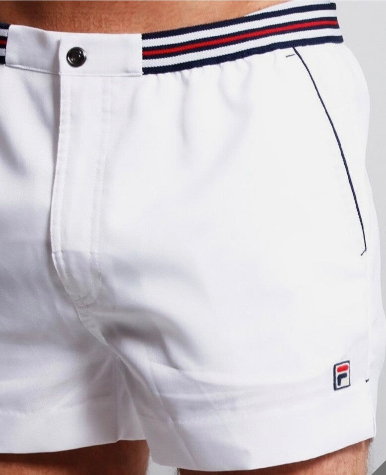 Fila Borg Hightide Retro Borg Wimbledon White Tennis Shorts(Football Casuals)