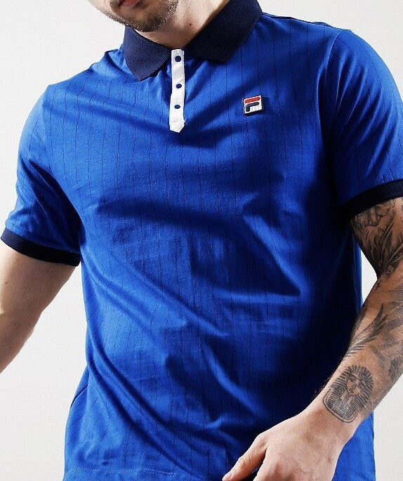 SALE! Fila Borg French Open BB1 Blue Polo Tennis Shirt - 100% Cotton