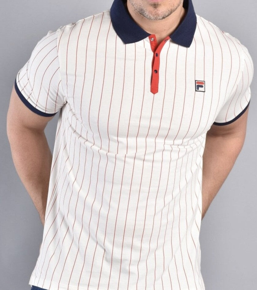 Fila Bjorn Borg BB1 Polo Tennis Shirt - 100% Cotton - Off White - Wimbledon