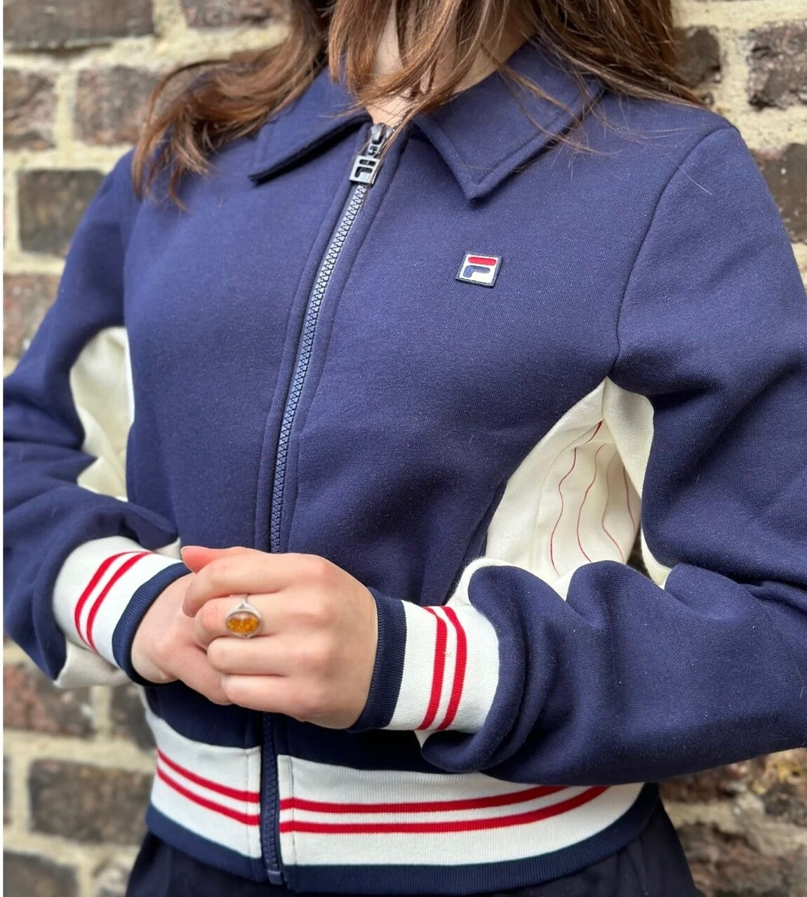 Fila Vintage Harper Women’s Blue Tennis Track - Large Will Fit A Size 10 and 12.