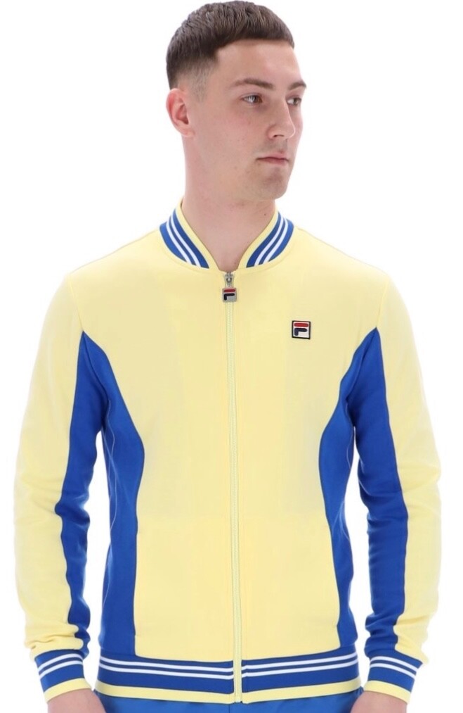 Fila Vintage Borg Wimbledon Settanta Tennis Track Top (Yellow/Blue RRP £80