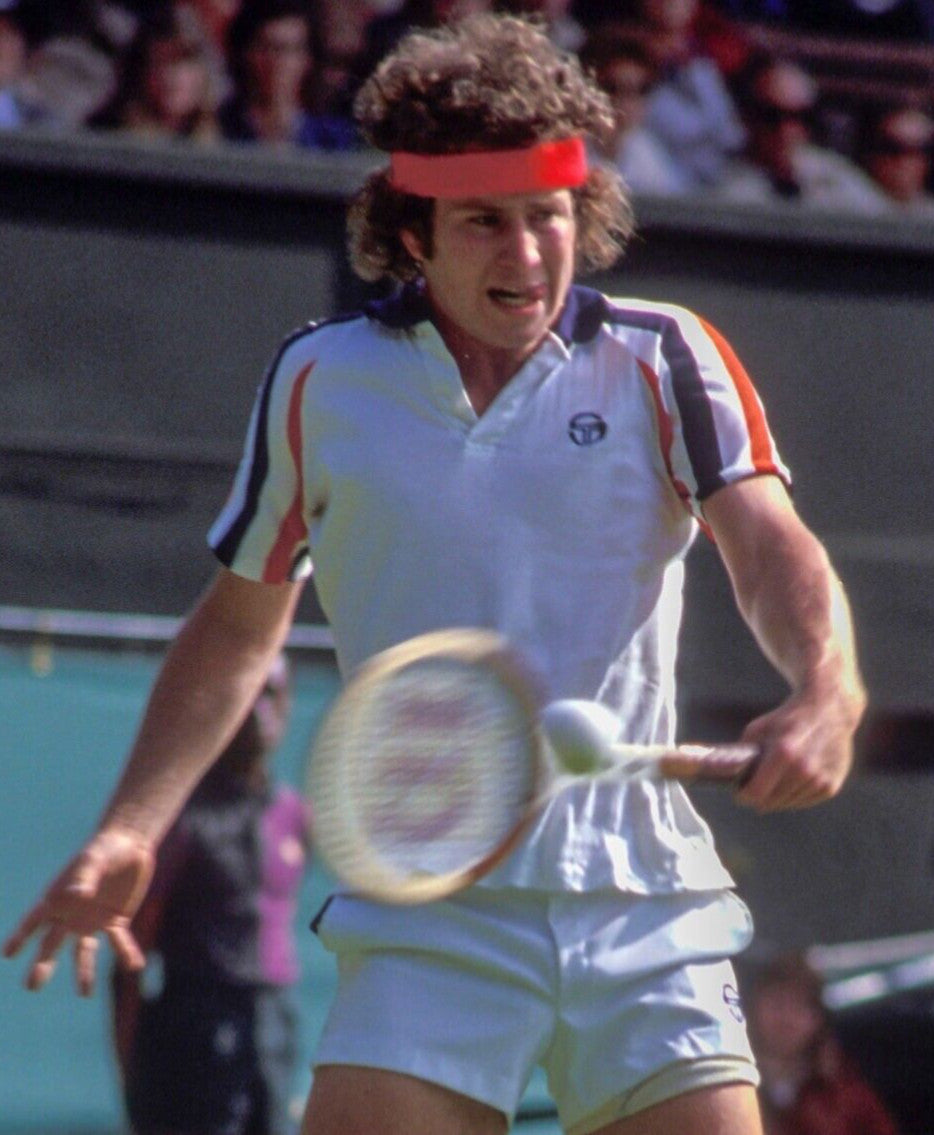 Sergio Tacchini McEnroe Blow White/Red/Blue Tennis Polo Shirt -Free Red Headband