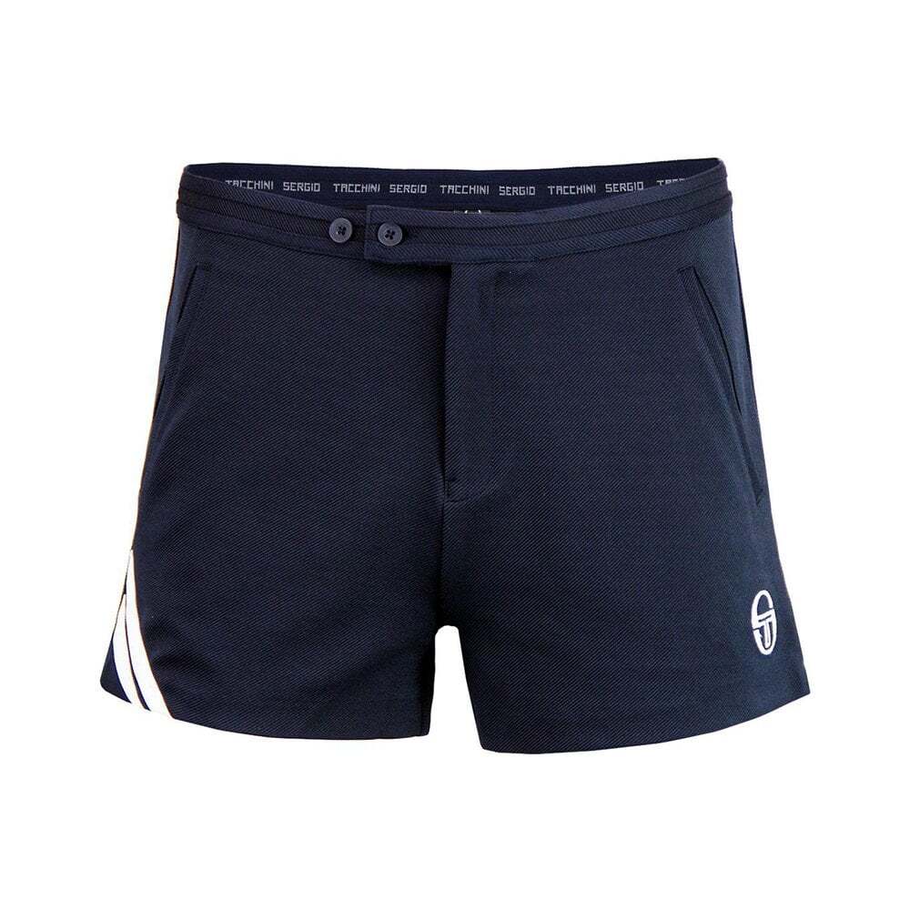 Sergio Tacchini Time Blue Tennis Quality Retro Shorts-Sizes: Small thru 2XL