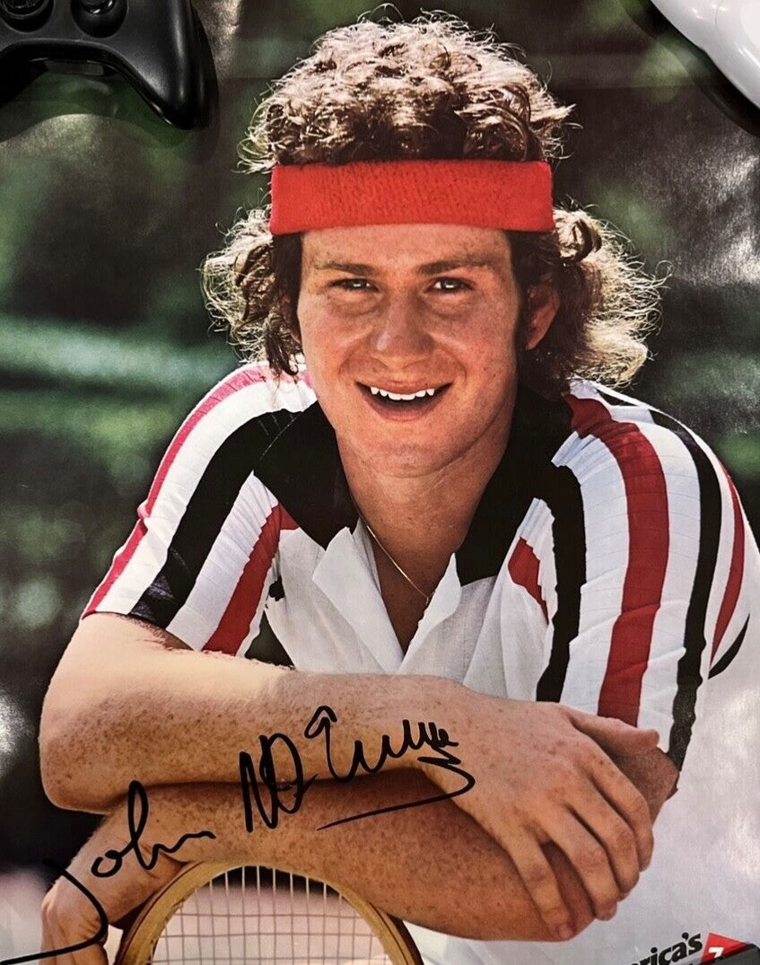 Sergio Tacchini McEnroe Blow White/Red/Blue Tennis Polo Shirt -Free Red Headband