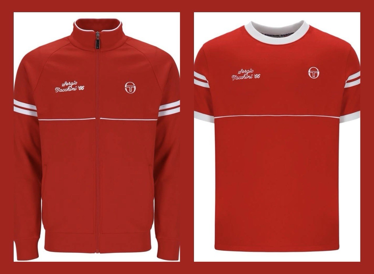 Sergio Tacchini McEnroe Orion Davis Tennis Red Track Top/T-shirt
