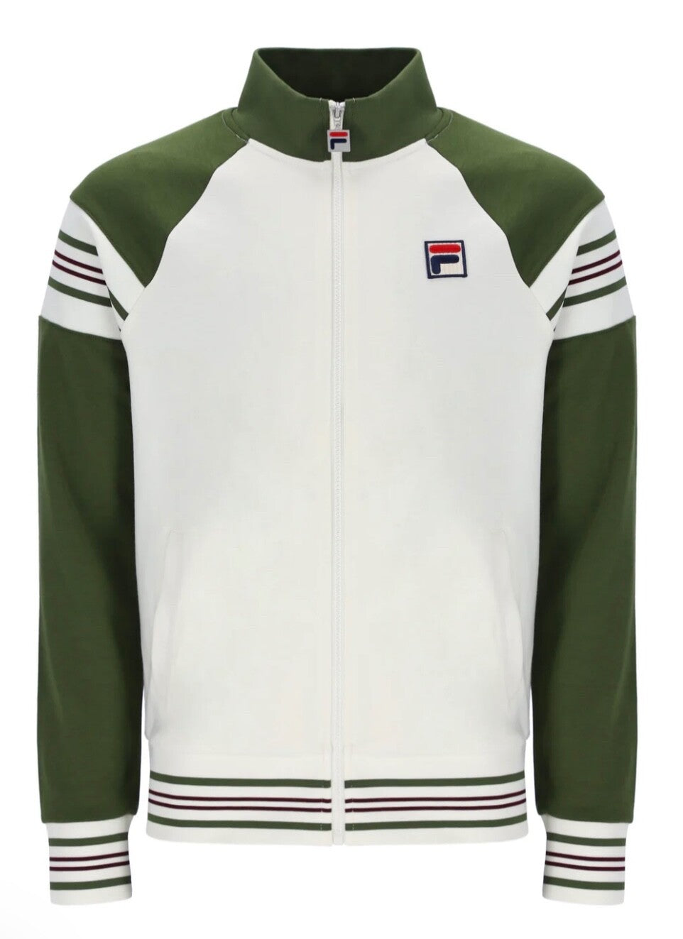 Fila Vintage Ferrara Track Jacket (Cream/Green) & BB1 Polo Shirt(green) RRP £120