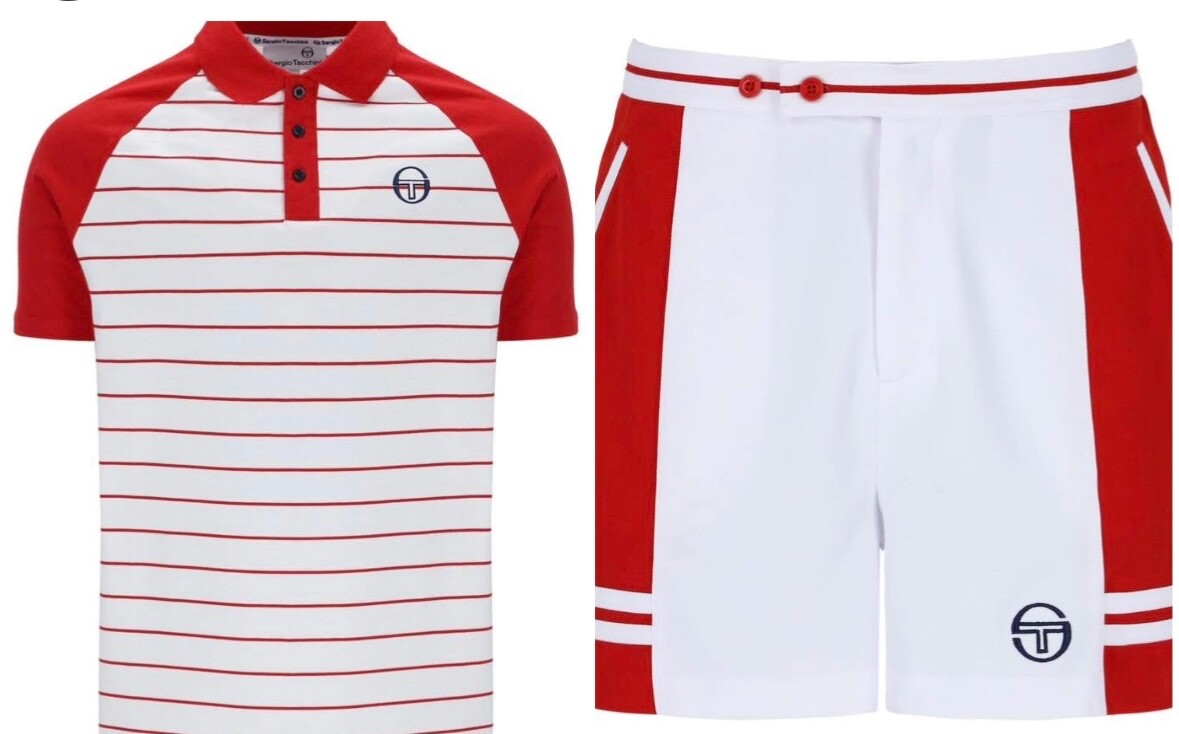 Sergio Tacchini Sandro Polo Shirt & SuperMK2 Shorts Outfit - McEnroe -White/Red