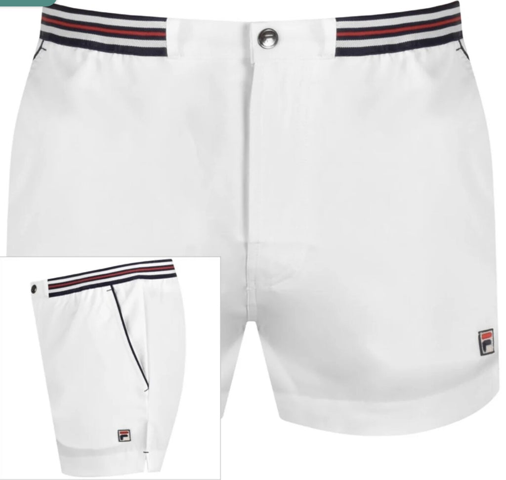 Fila Borg Hightide Retro Borg Wimbledon White Tennis Shorts(Football Casuals)