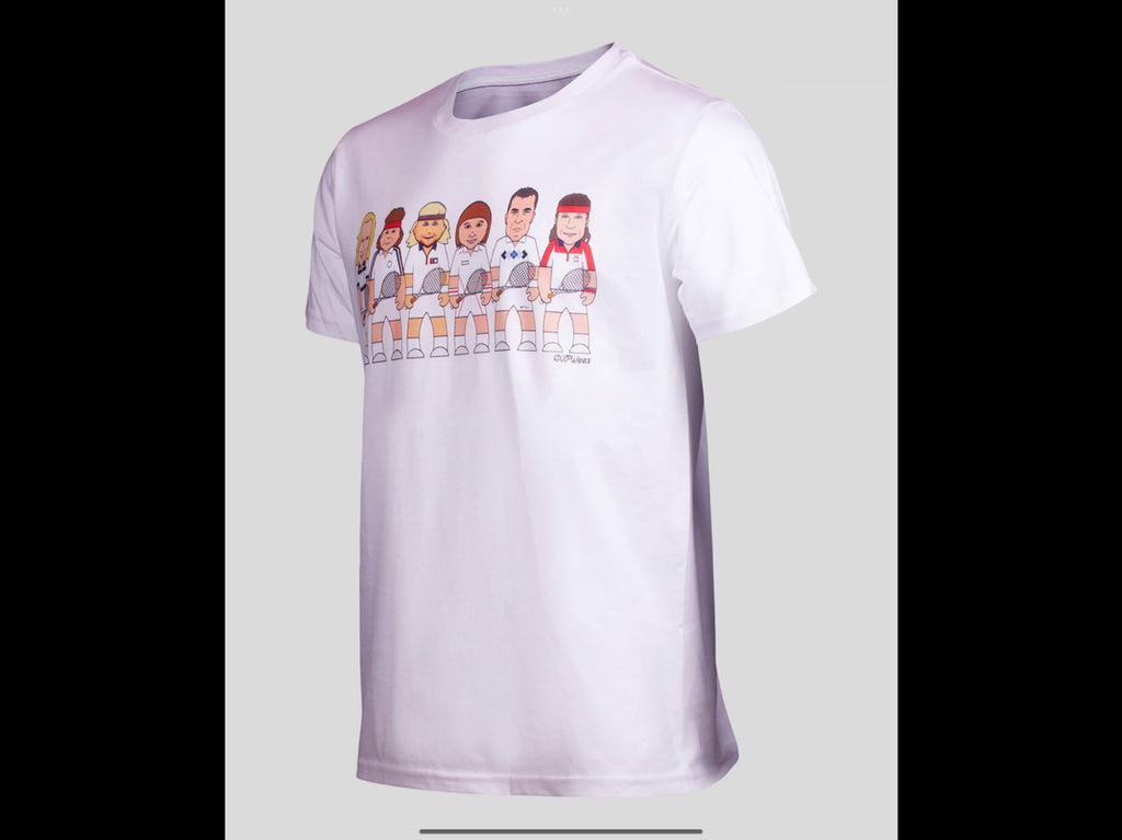 Tennis Legend T-Shirts - 100% Organic Cotton-Borg, Connors, McEnroe, Lendl et al