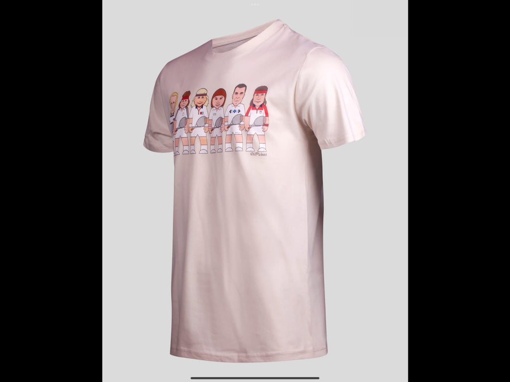 Tennis Legend T-Shirts - 100% Organic Cotton-Borg, Connors, McEnroe, Lendl et al