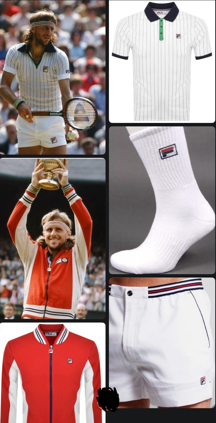 Fila Bjorn Borg Original Wimbledon Set (Track, Polo, Shorts & Socks) RRP £180