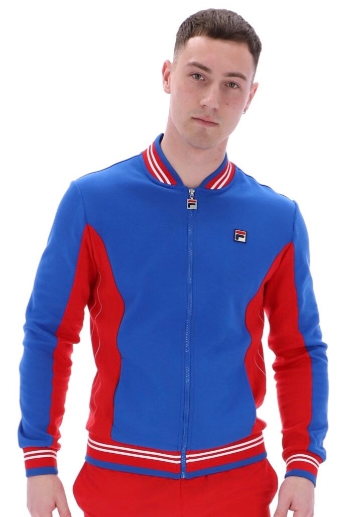 Fila Vintage Borg Wimbledon Settanta Tennis Track Top Red/Blue RRP £80