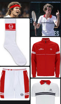 Sergio Tacchini McEnroe Outfit #5 Track Top, Shirt, Shorts, Socks + Red Headband