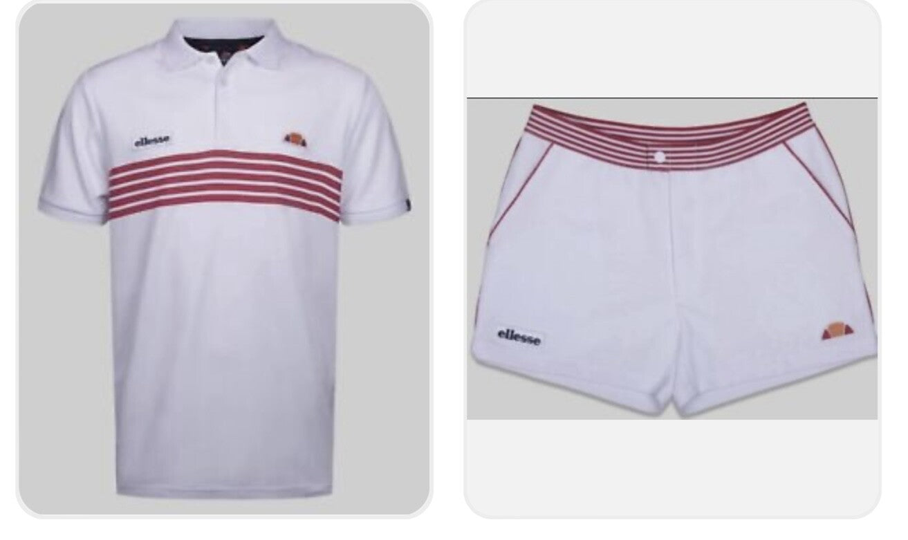 Ellesse Vilas Wimbledon Tennis Outfit (Polo Shirt & Shorts) RRP £100 Half Price!