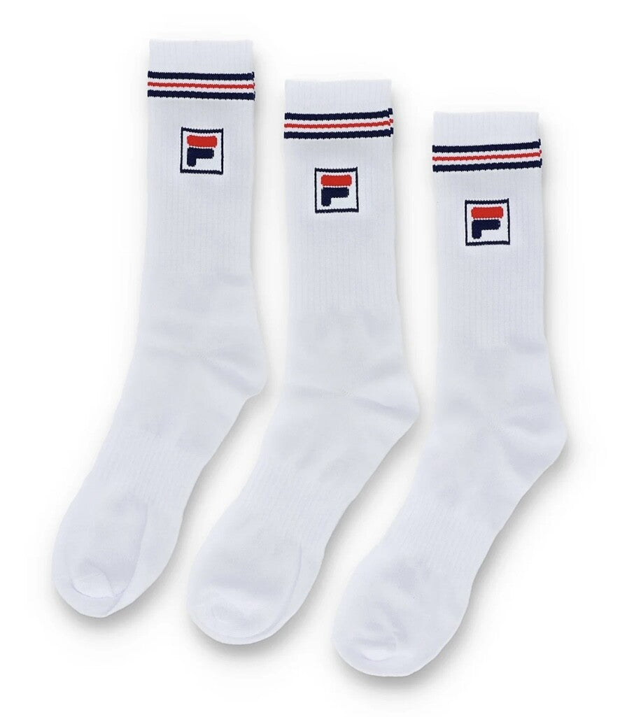 Fila Vintage Bjorn Borg Jent  (pack of 3 pairs) of white tennis/sports socks