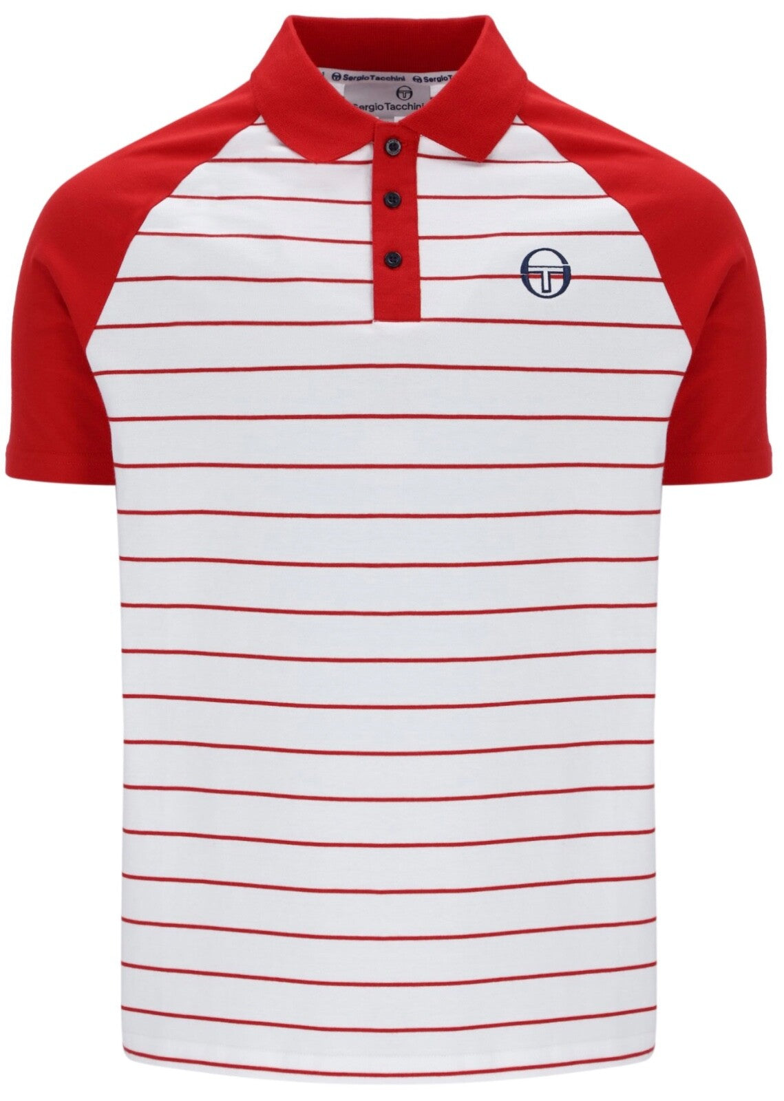 Sergio Tacchini Sandro White/Red Tennis Polo Shirt - Gene Mayer