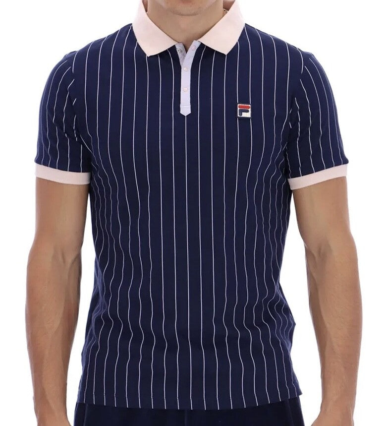 Fila Bjorn Borg BB1 Polo Tennis Shirt - Blue/Peach RRP £50 - Half Price!