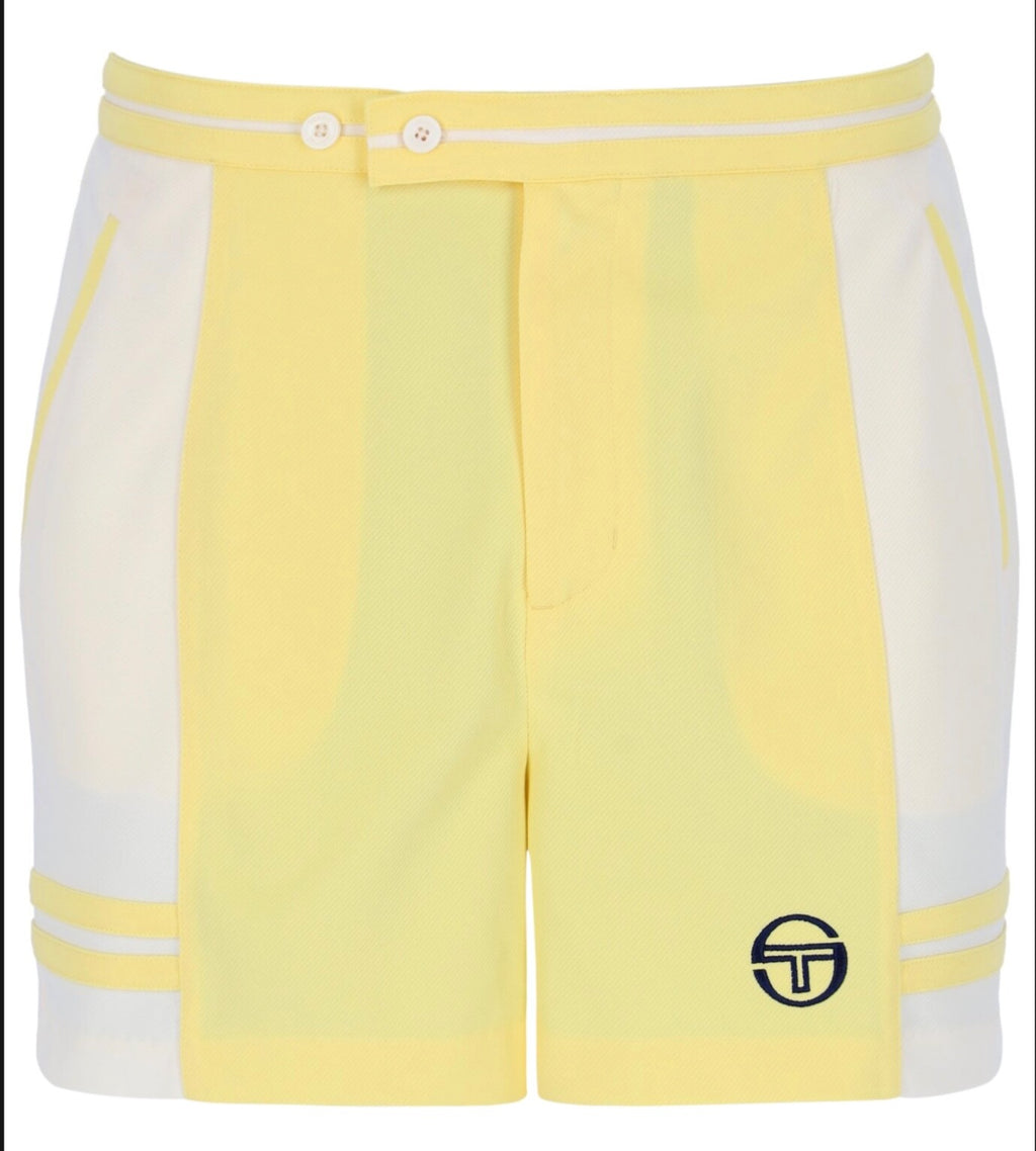 Sergio Tacchini SuperMk2 Shorts Off White/Yellow Tennis Shorts