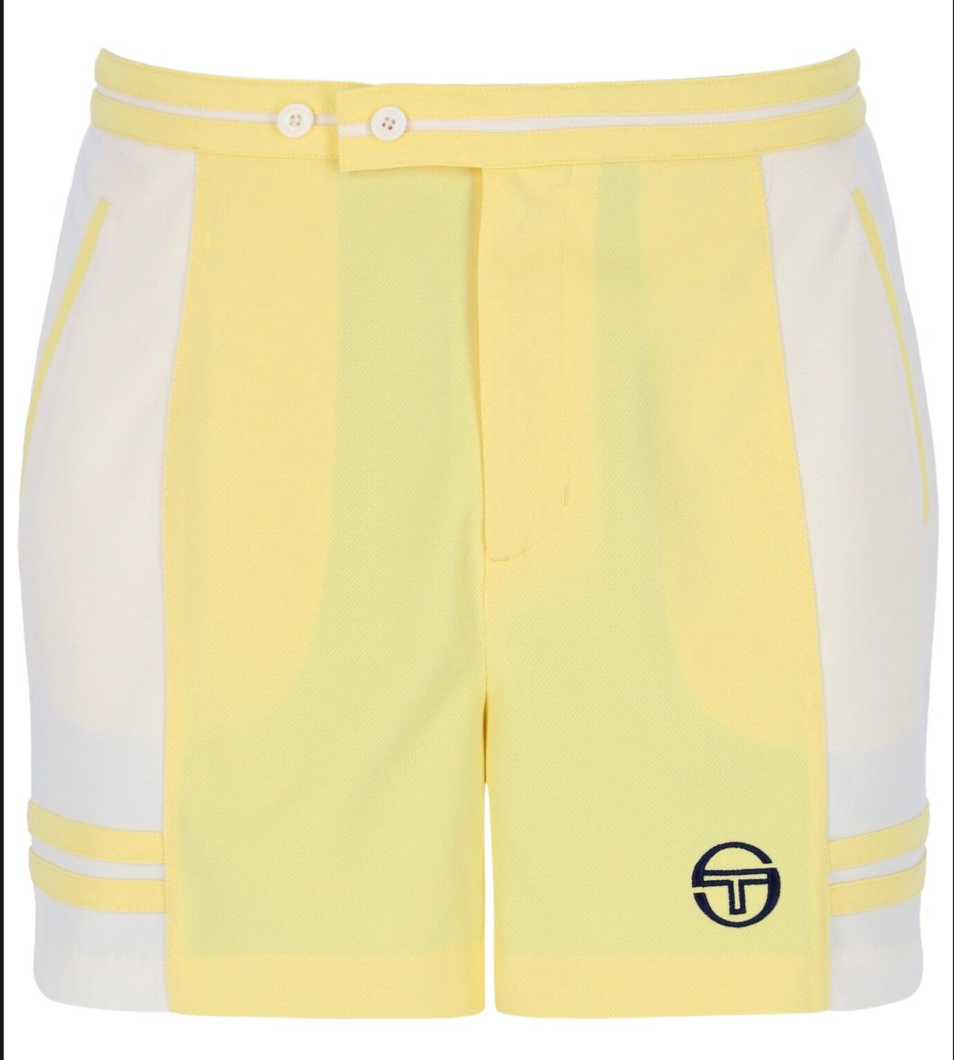 Sergio Tacchini SuperMk2 Shorts Off White/Yellow Tennis Shorts