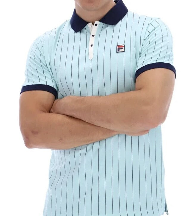 Fila Bjorn Borg BB1 Polo - Iconic Tennis Shirt-Turquoise/Blue - Man City Colours
