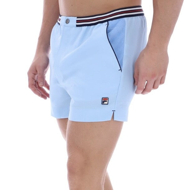 Fila Borg Hightide Wimbledon Retro Sky Blue Tennis Shorts-Man City Colours