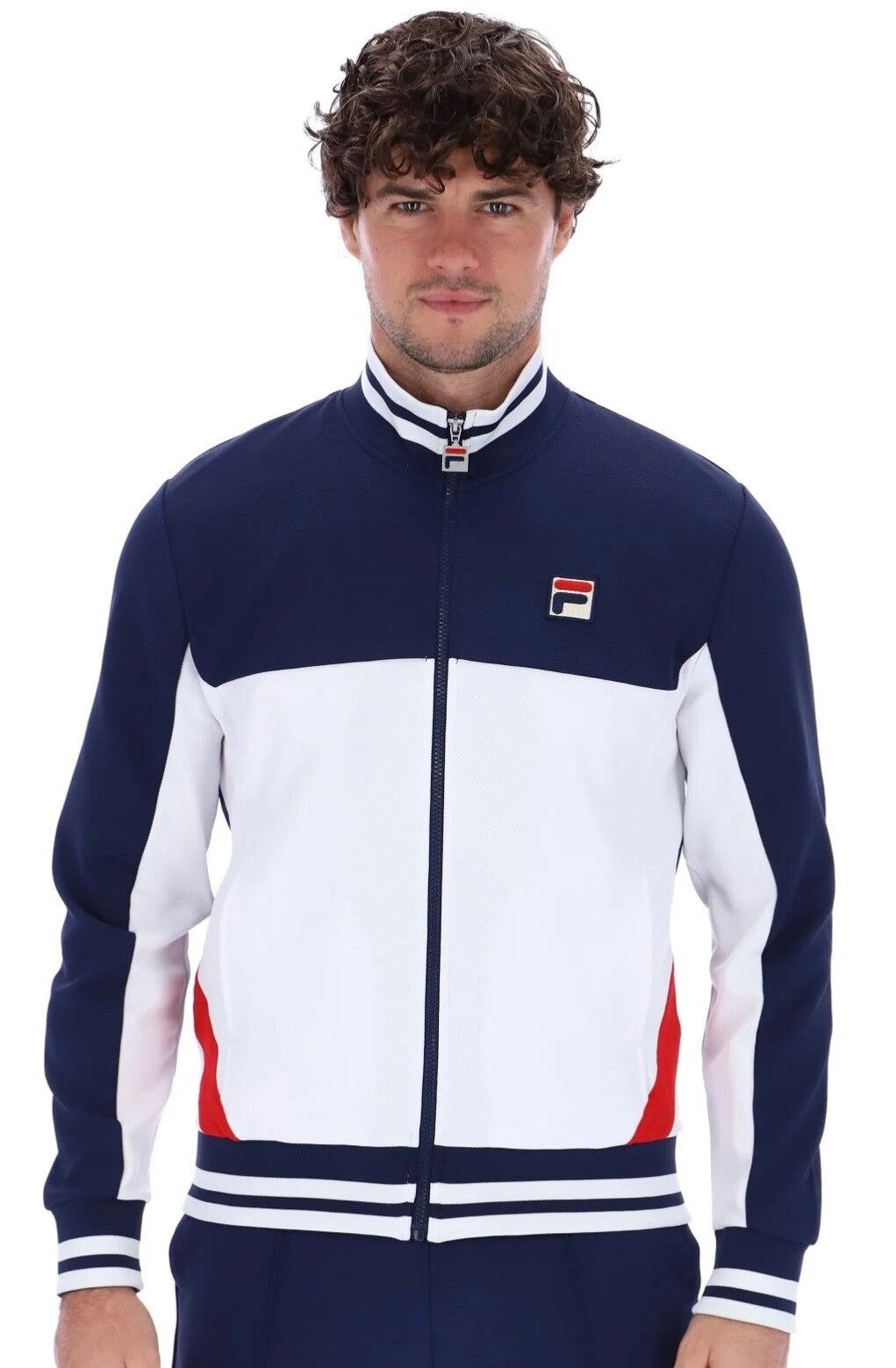 Fila Vinatge Borg Tiebreaker Tennis Track Top (White/Blue) RRP £75
