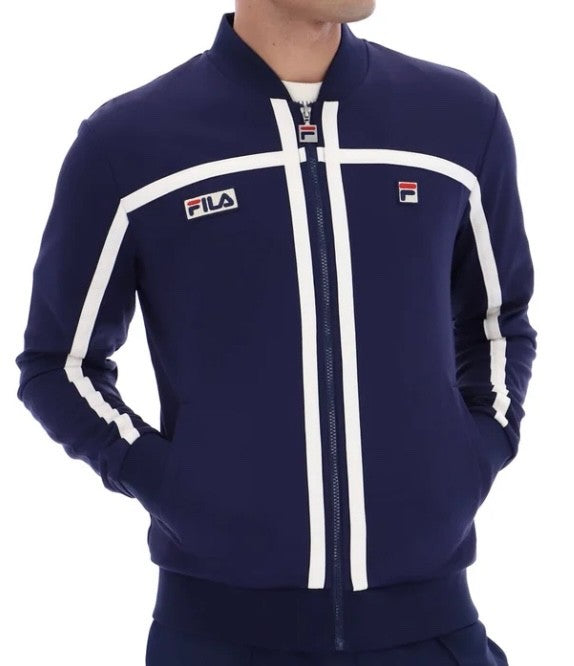 Fila Borg Fila Emilio Tennis Track Top in Navy Blue