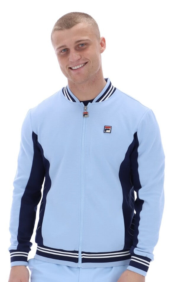 Fila Vintage Borg Wimbledon Settanta Sky Blue Tennis Track Top - Man City Colour