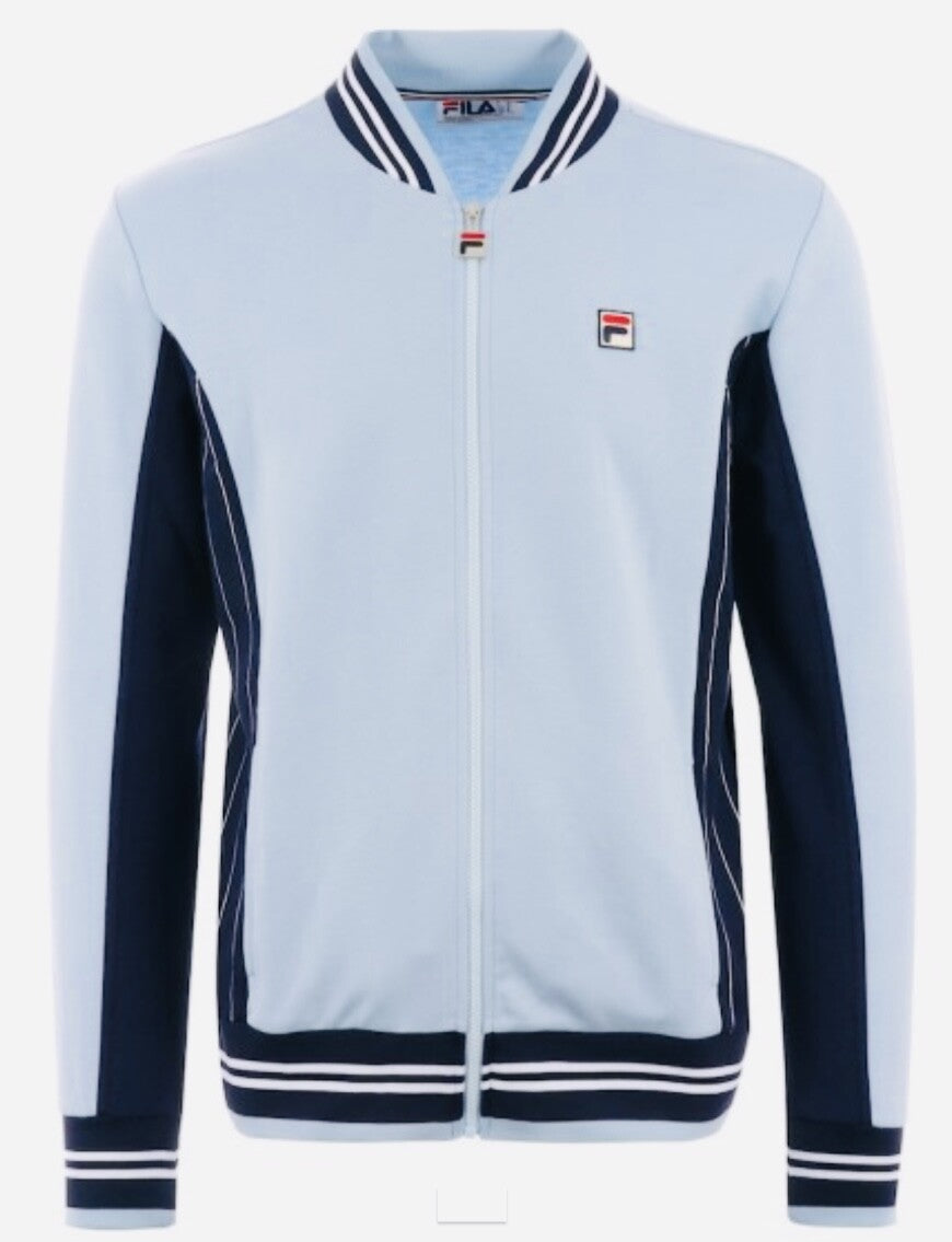 Fila Vintage Borg Wimbledon Settanta Sky Blue Tennis Track Top - Man City Colour