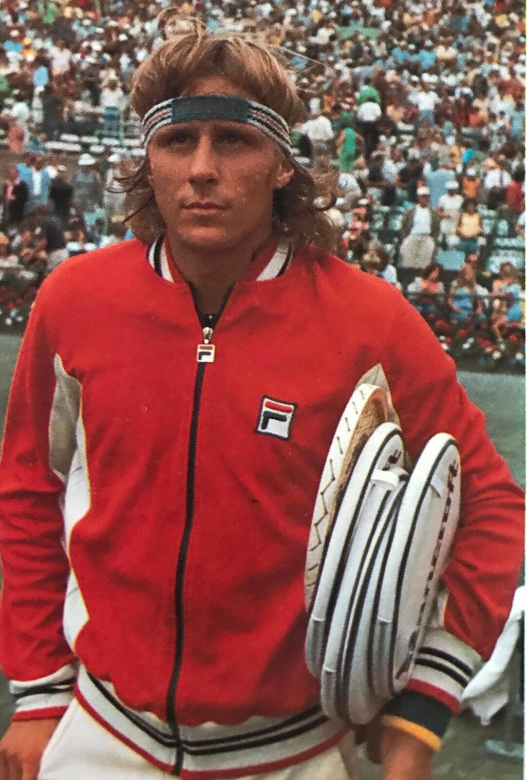 Fila Vintage Borg Wimbledon Settanta Tennis Track Top Red/Blue RRP £80