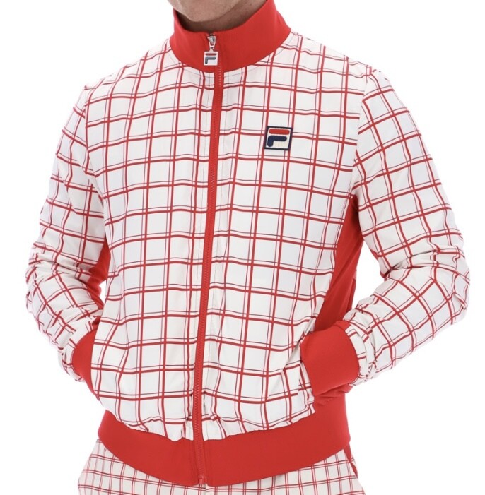 Fila Vintage Borg (Morgan) Tennis Track Top in Off white/red - EXCLUSIVE 2025!