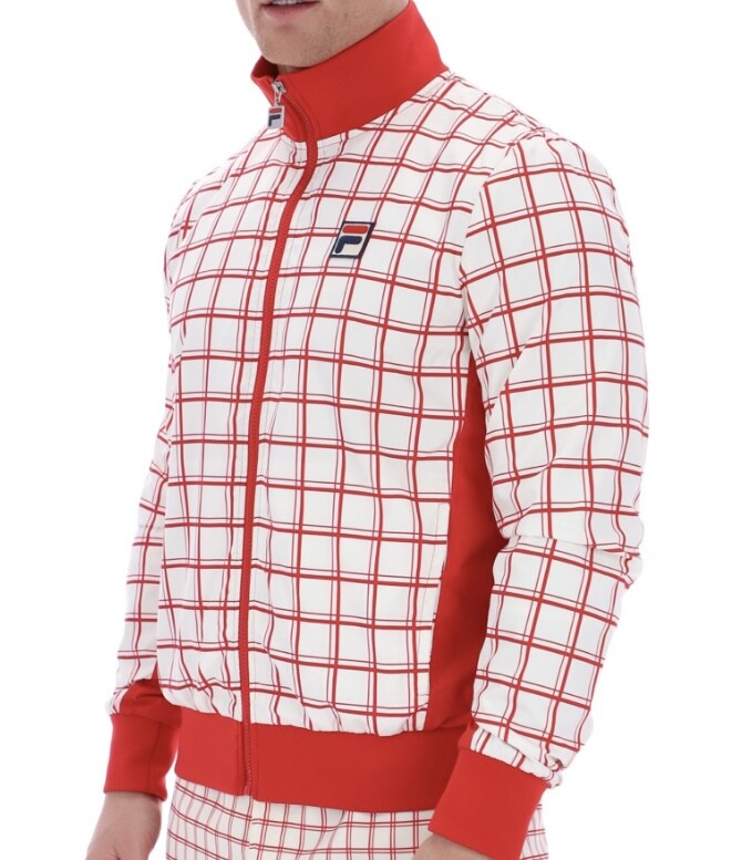 Fila Vintage Borg (Morgan) Tennis Track Top in Off white/red - EXCLUSIVE 2025!