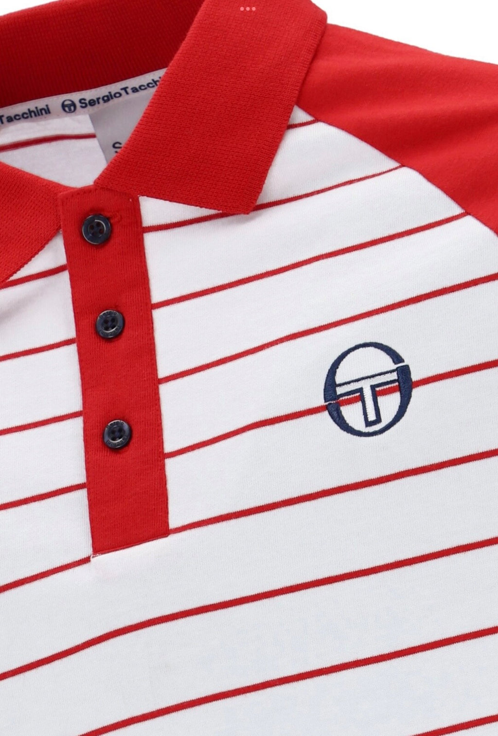 Sergio Tacchini Sandro White/Red Tennis Polo Shirt - Gene Mayer