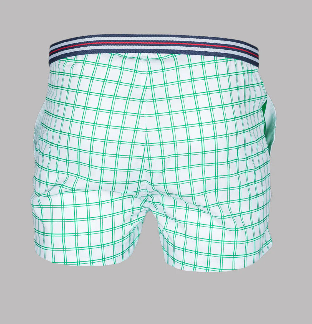 Celtic Colours Fila Vintage Borg (Brookes) Retro Tennis Shorts - White/Green -