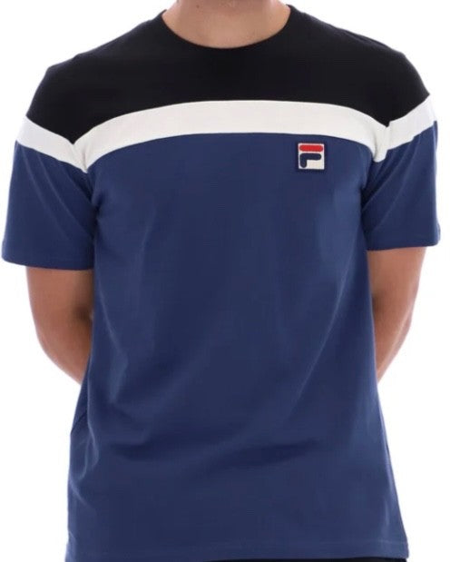Fila Borg Aiden Tennis T-Shirt in Fila Blue & Black
