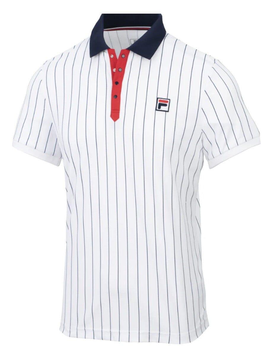 Fila Bjorn Borg Heritage Polo - White Wimbledon Performance Tennis Shirt RRP £60