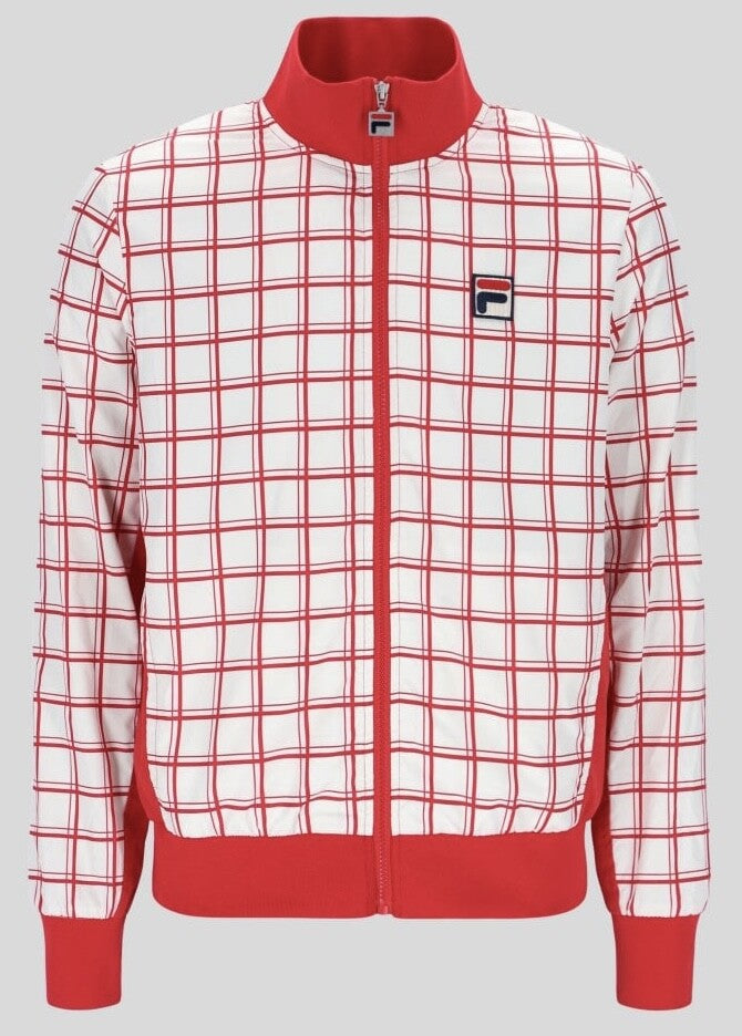Fila Vintage Borg (Morgan) Tennis Track Top in Off white/red - EXCLUSIVE 2025!