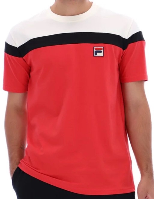 Fila Borg Aiden Tennis T-Shirt in Fila Red & Black