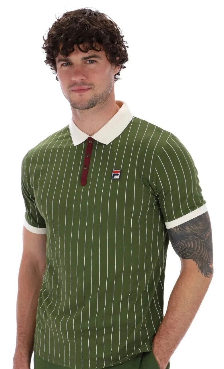 Plymouth Argyle Fila Bjorn Borg BB1 Chive Polo Tennis Shirt - 100% Cotton -Green
