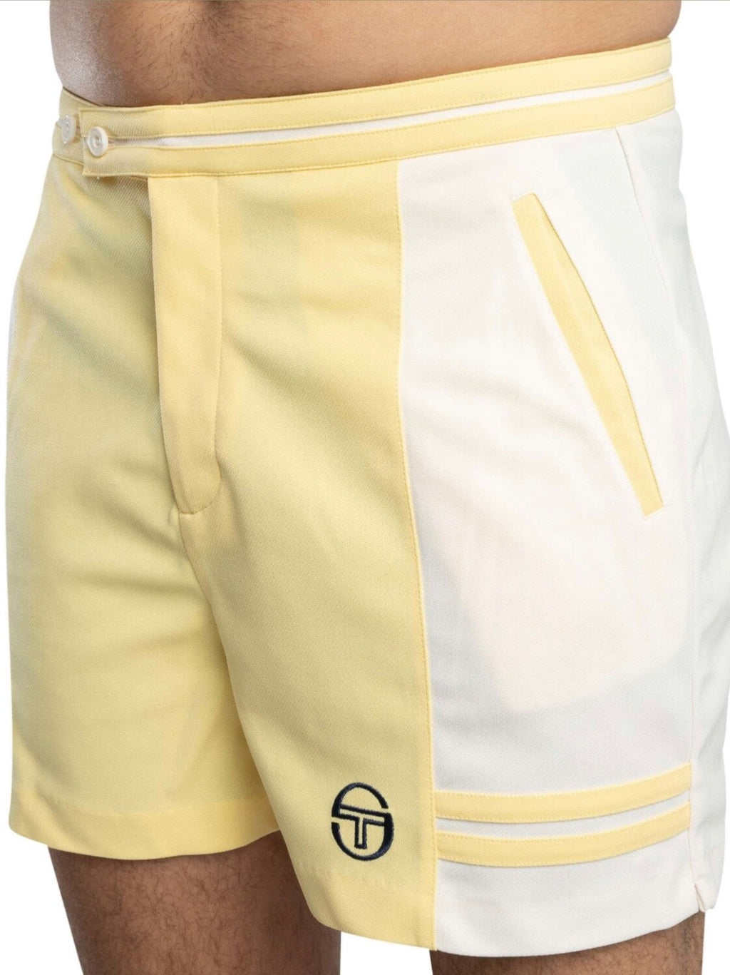 Sergio Tacchini SuperMk2 Shorts Off White/Yellow Tennis Shorts