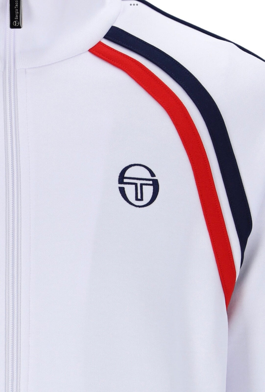 Sergio Tacchini New Ghibli McEnroe White/Blue/Red - Tennis Track Top RRP £80