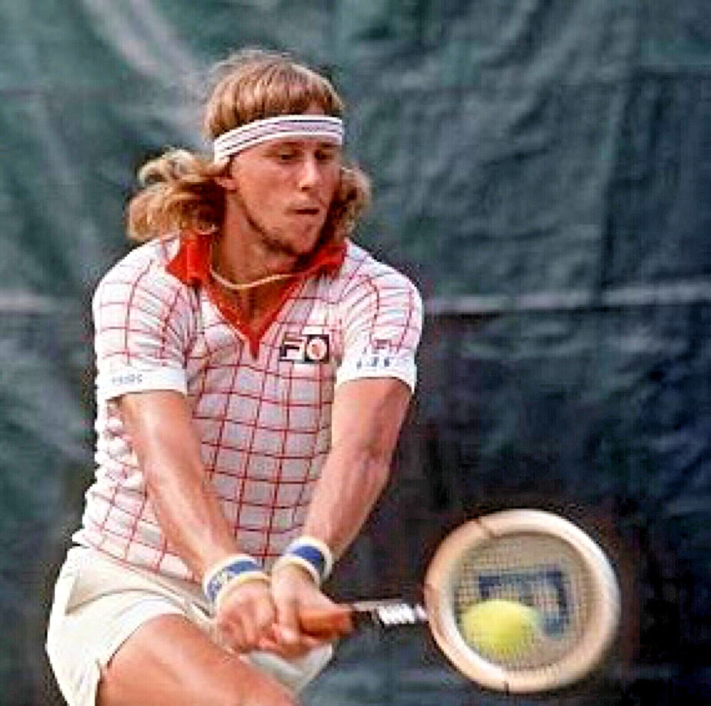 Fila Vintage Borg (Bobby) Retro Tennis Polo Shirt- Off White/Red-Arsenal 2025!