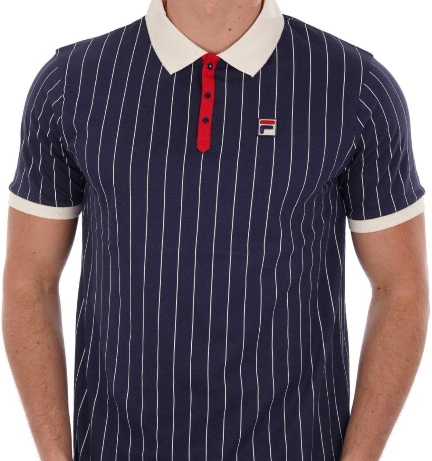 Fila Vintage Bjorn Borg BB1 Polo Tennis Shirt - 100% Cotton - Navy Blue