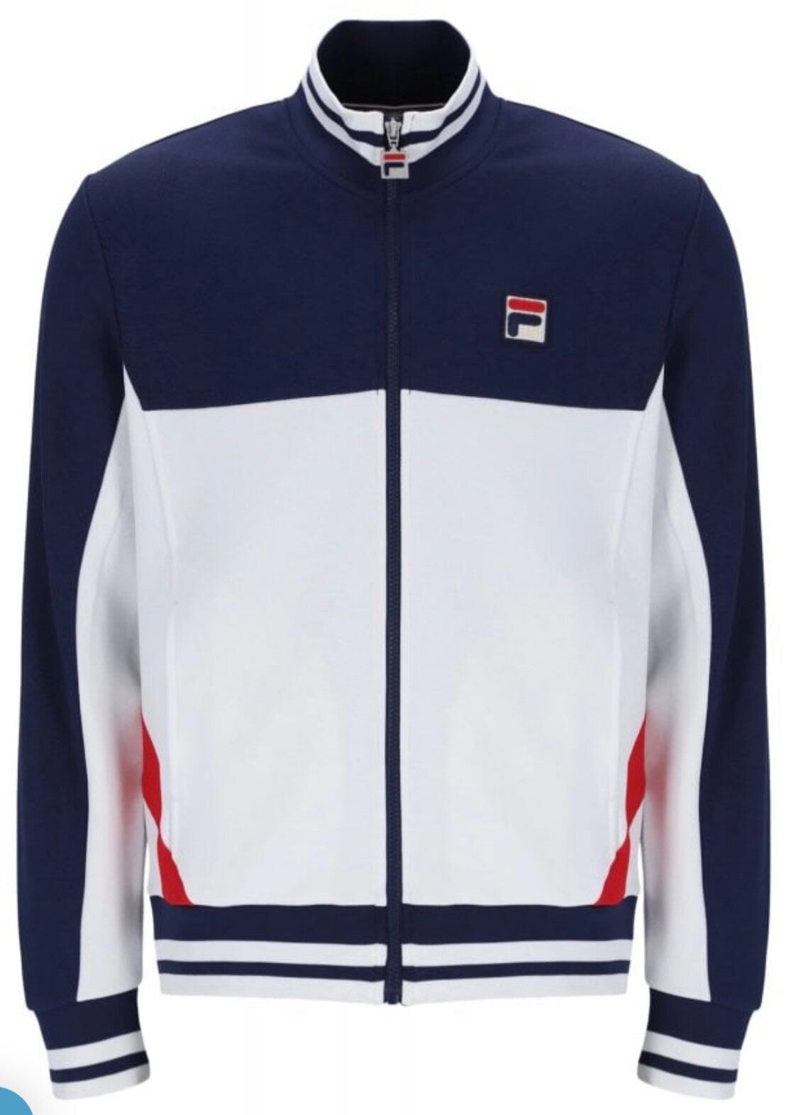 Fila Vinatge Borg Tiebreaker Tennis Track Top (White/Blue) RRP £75
