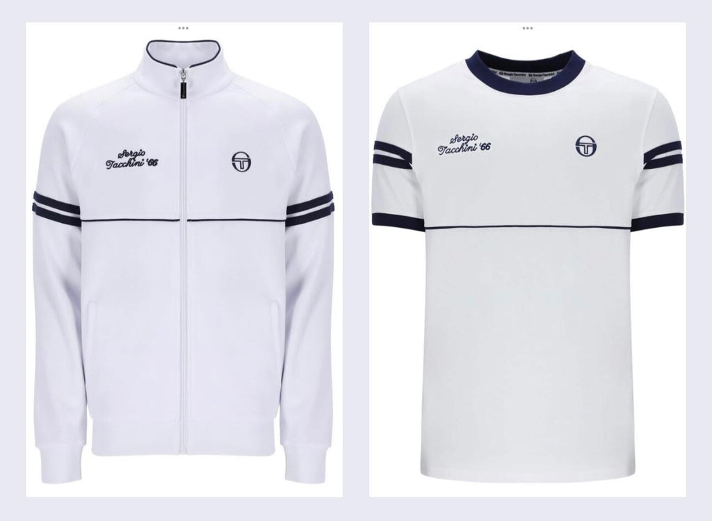 Sergio Tacchini McEnroe Orion Davis White/Blue Track Top/T-Shirt
