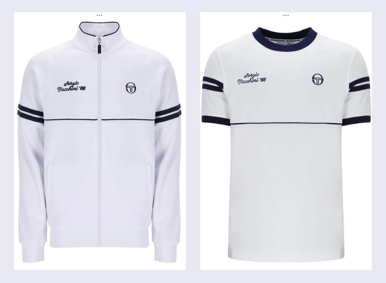 Sergio Tacchini McEnroe Orion Davis White/Blue Track Top/T-Shirt
