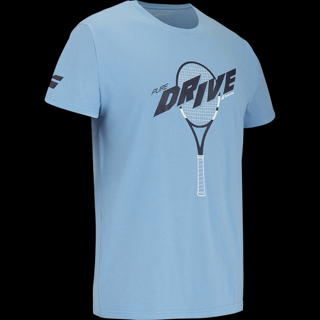 Babolat Pure Drive Cotton Tennis Tee In Sky Blue. Medium - New for 2025! RRP £25