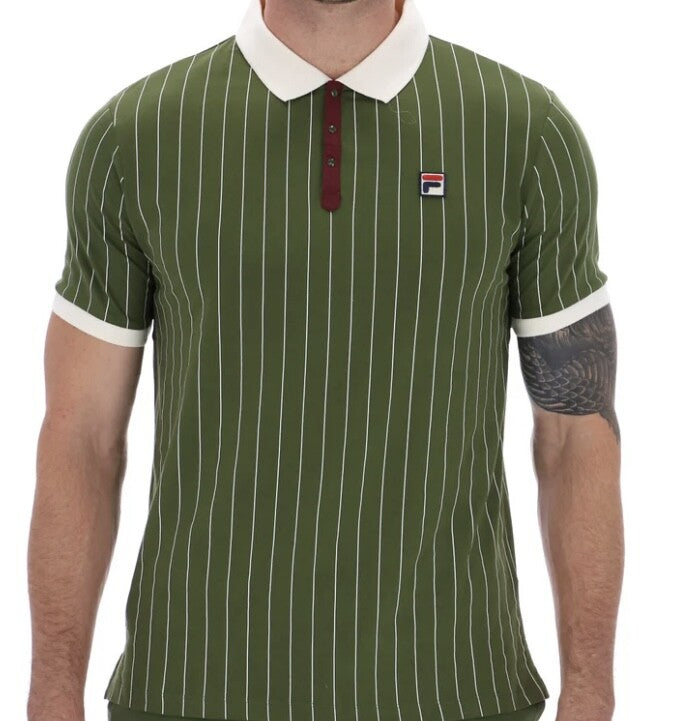 Fila Bjorn Borg BB1 Chive Polo - Iconic Tennis Shirt - 100% Cotton - Green